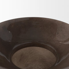 Bruna Brown Wide Mouth Geometric Glass Vase