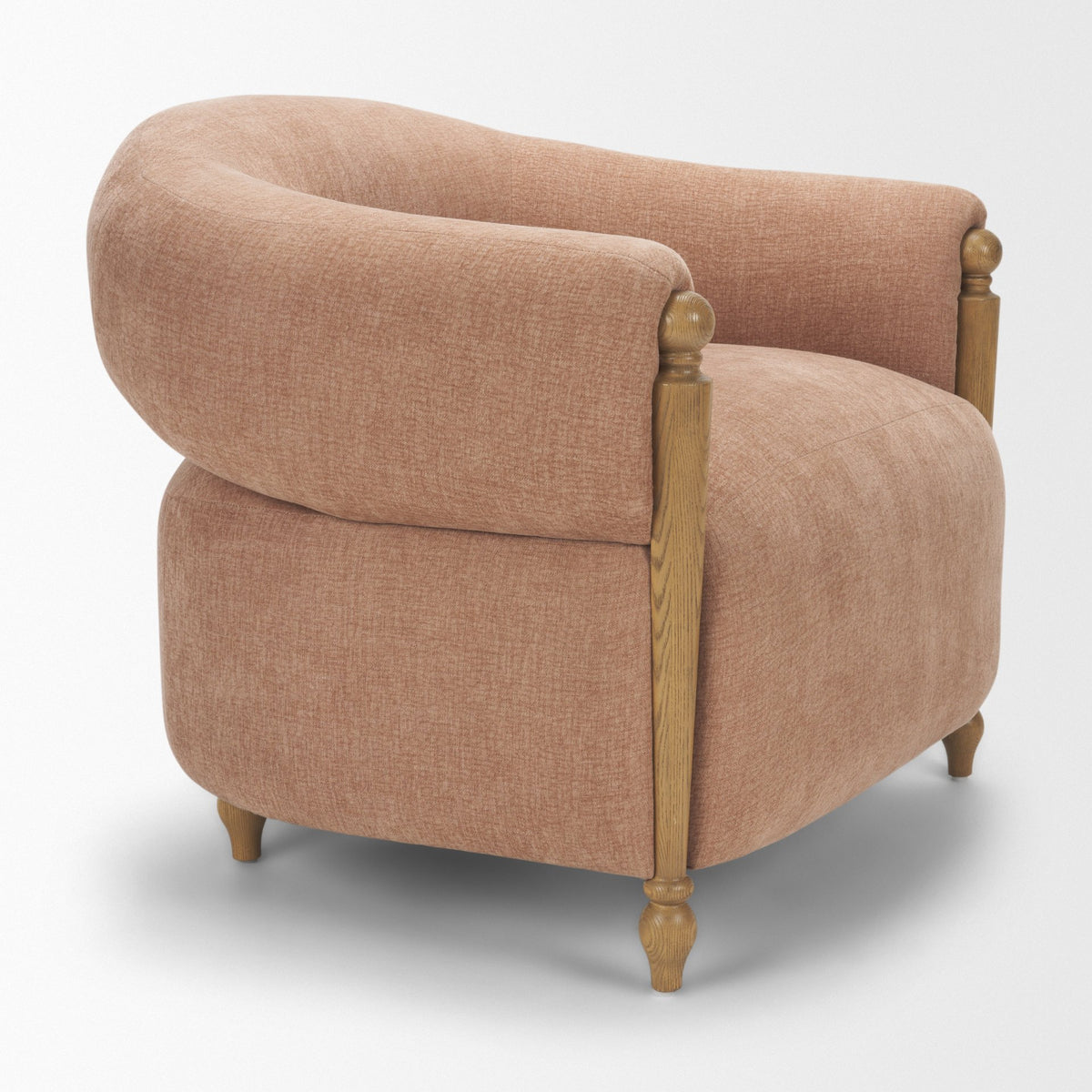 Margaux Sienna Fabric Open Back Barrel Accent Chair
