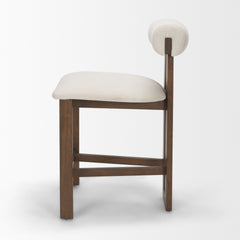 Tribeca Cream Curve Open Back Fabric Tripod Frame Counter Stool
