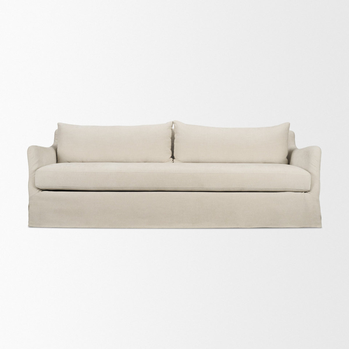 Ellington Cream Slipcovered Slope Arm Sofa