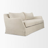 Ellington Cream Slipcovered Slope Arm Sofa