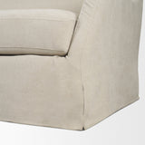 Ellington Cream Slipcovered Slope Arm Sofa
