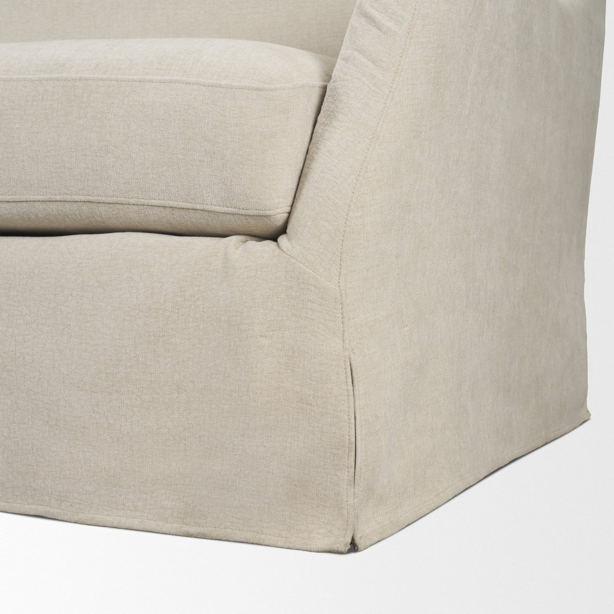 Ellington Cream Slipcovered Slope Arm Sofa