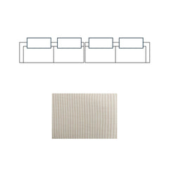 Warner Stripe Beige 2-Piece Long Sofa Set with Back Cushions