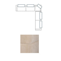 Warner Quilt Beige 3-Piece Long Sofa Set with Small Corner Piece with Back Cushions