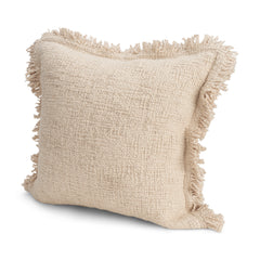 Kambal Light Beige 20x20 Cotton Pillow Cover with Non-Allergen Filler