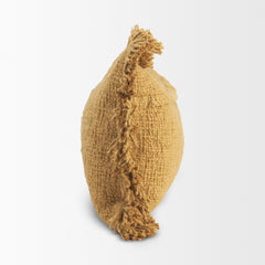 Kambal Mustard 14x26 Cotton Pillow Cover with Down Filler
