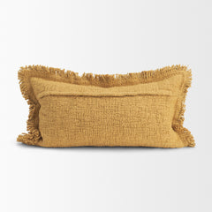 Kambal Mustard 14x26 Cotton Pillow Cover with Down Filler