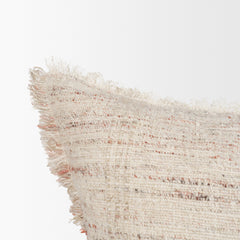 Fraye Oatmeal 22x22 Square Multi-Tone Blend Pillow Cover with Non-Allergen Filler