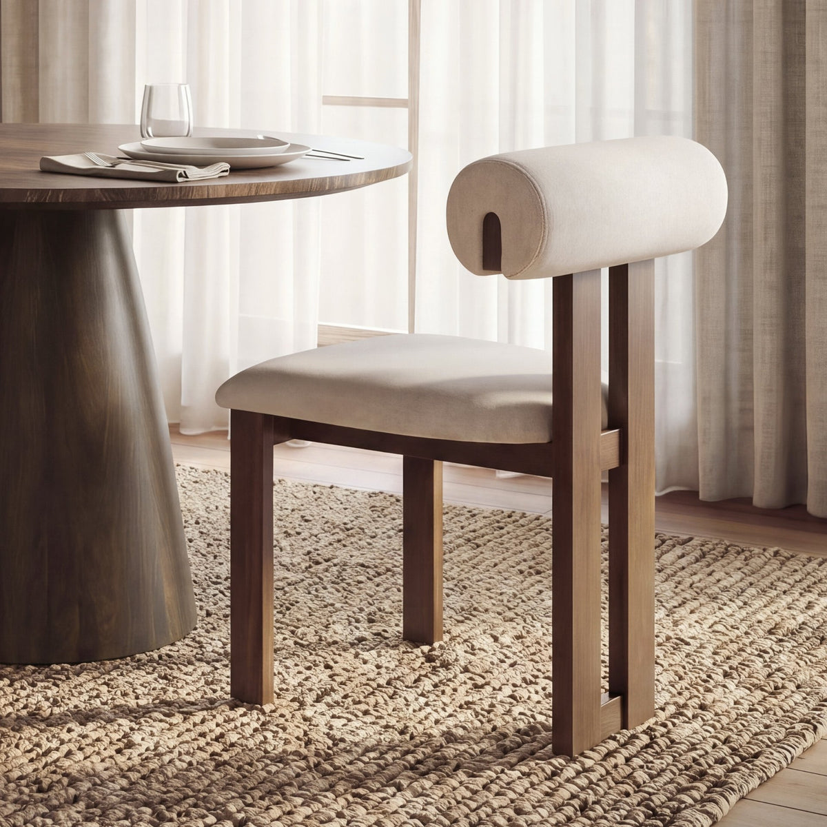 Tribeca Cream/Dark Brown Open Back Dining Side Chair (Set of 2)