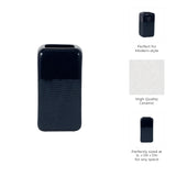 Coromar Navy Blue Small Ceramic Squared Grooved Vase