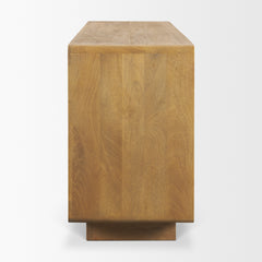 Valterra Light Brown Wood with Travertine 4 Door Sideboard