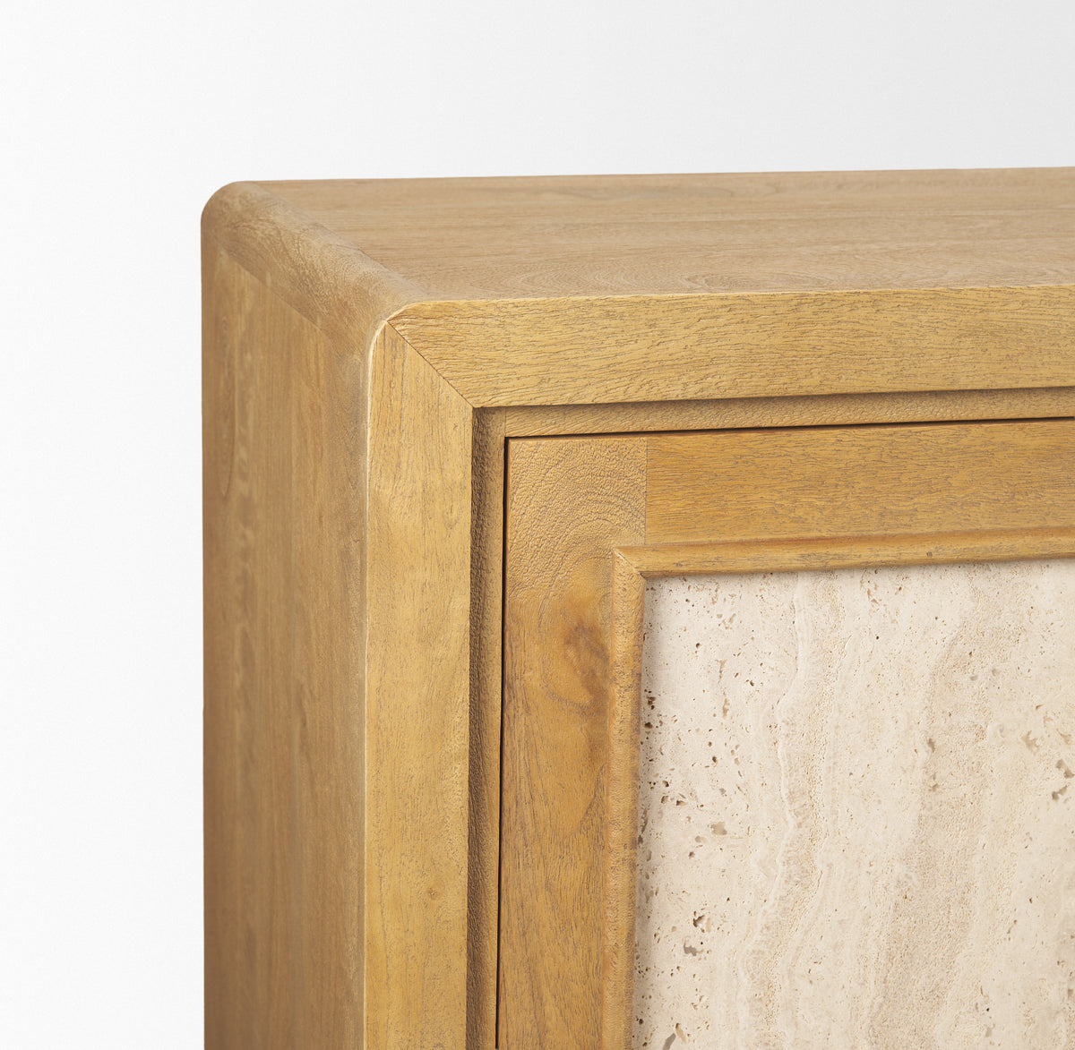 Valterra Light Brown Wood with Travertine 4 Door Sideboard