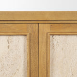 Valterra Light Brown Wood with Travertine 4 Door Sideboard