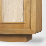 Valterra Light Brown Wood with Travertine 4 Door Sideboard
