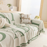 Chenille Jacquard Alphabet Sofa Blanket Cover, L Shape Sofa Cover, Reversible Couch Covers for Dogs
