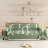 Chenille Jacquard Alphabet Sofa Blanket Cover, L Shape Sofa Cover, Reversible Couch Covers for Dogs