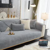 Winter Thickened Rabbit Plush Non-slip Sofa Cushion, Faux Fur Fluffy Furniture Protector