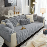 Winter Thickened Rabbit Plush Non-slip Sofa Cushion, Faux Fur Fluffy Furniture Protector