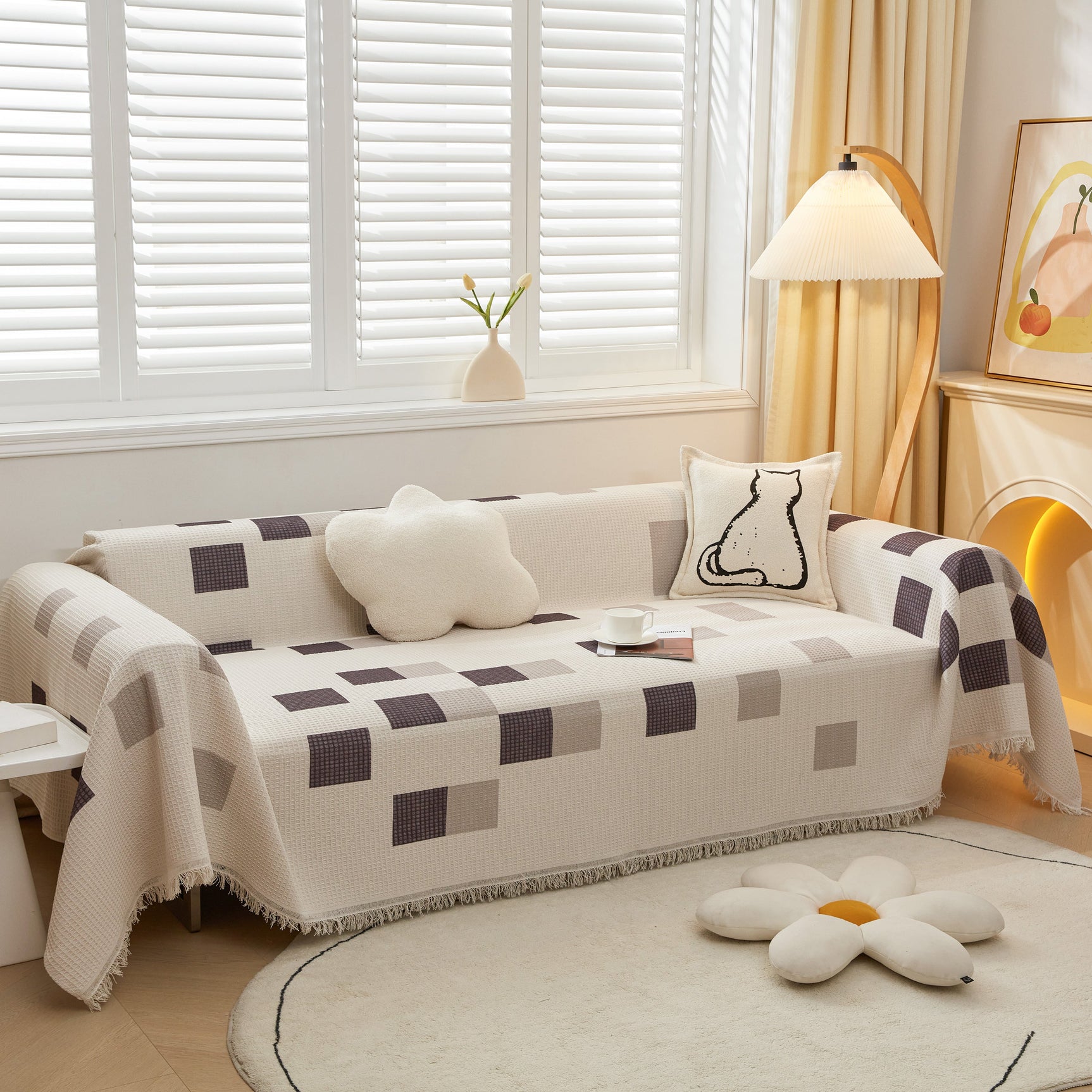 High-Quality Fabric Non-Slip Sofa Cover Throw, Throw Blankets for Couch, Furniture Covers for Pets