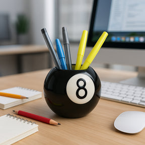 Visalia Black/White 8-Ball Pencil Cup