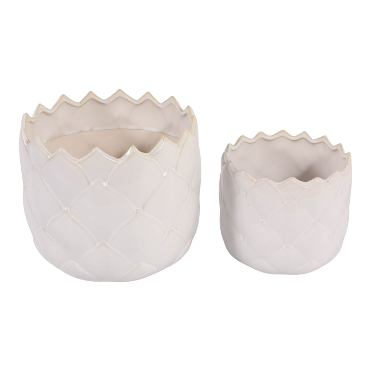 Fultonpark Ivory/White Planters (Set of 2)