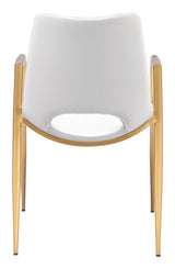 Desi White & Gold Dining Chair (Set of 2)