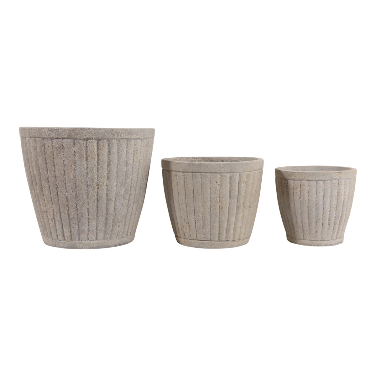 Etiwanda Tan Fluted Terracotta Planters (Set of 3)