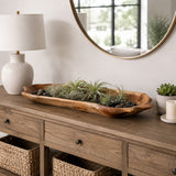 Etna Natural Teak Wood Long Bowl