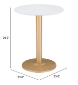 Alto White & Gold Bistro Table