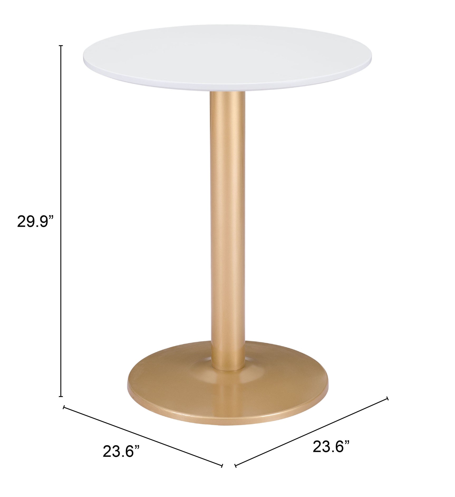 Alto White & Gold Bistro Table