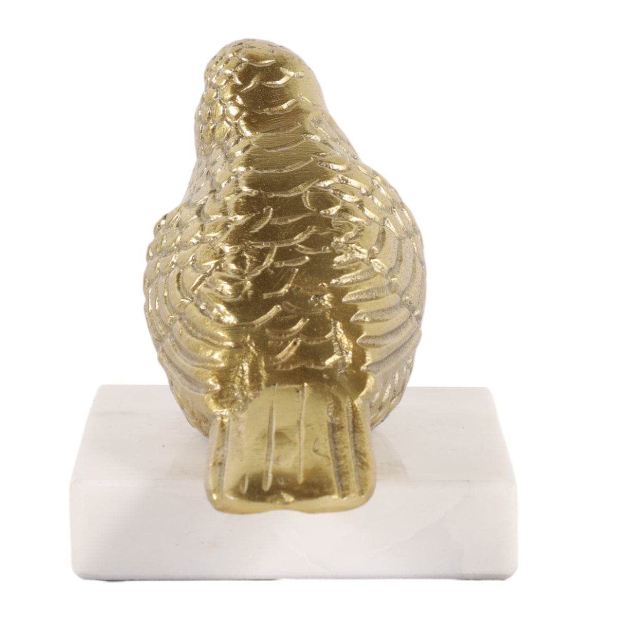 Millerham Gold/White Small Bird on Marble Base Decor
