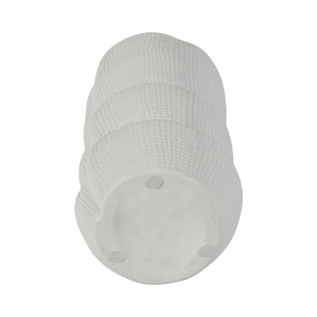 Dinuba White Ceramic Waffle Texture Organic Vase