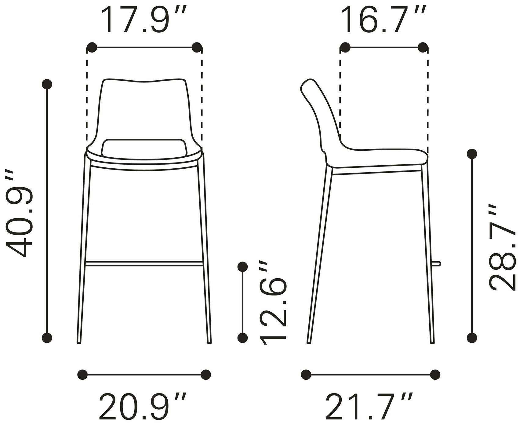 Ace Brown & Walnut Barstool (Set of 2)