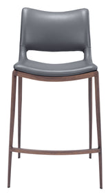 Ace Dark Gray & Walnut Counter Stool (Set of 2)