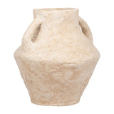 Ferris White X-Large Paper Mache Vase with Handles