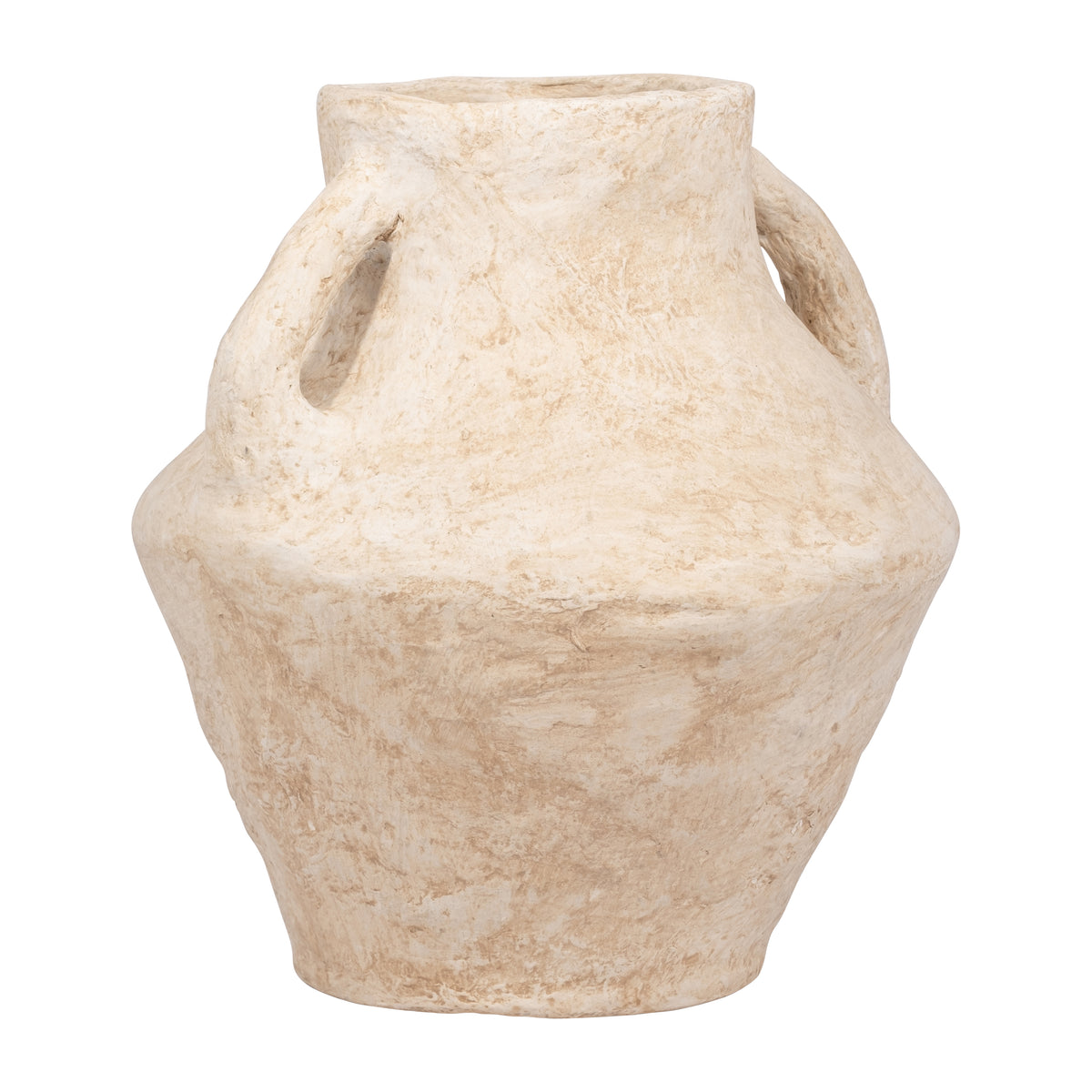 Ferris White X-Large Paper Mache Vase with Handles