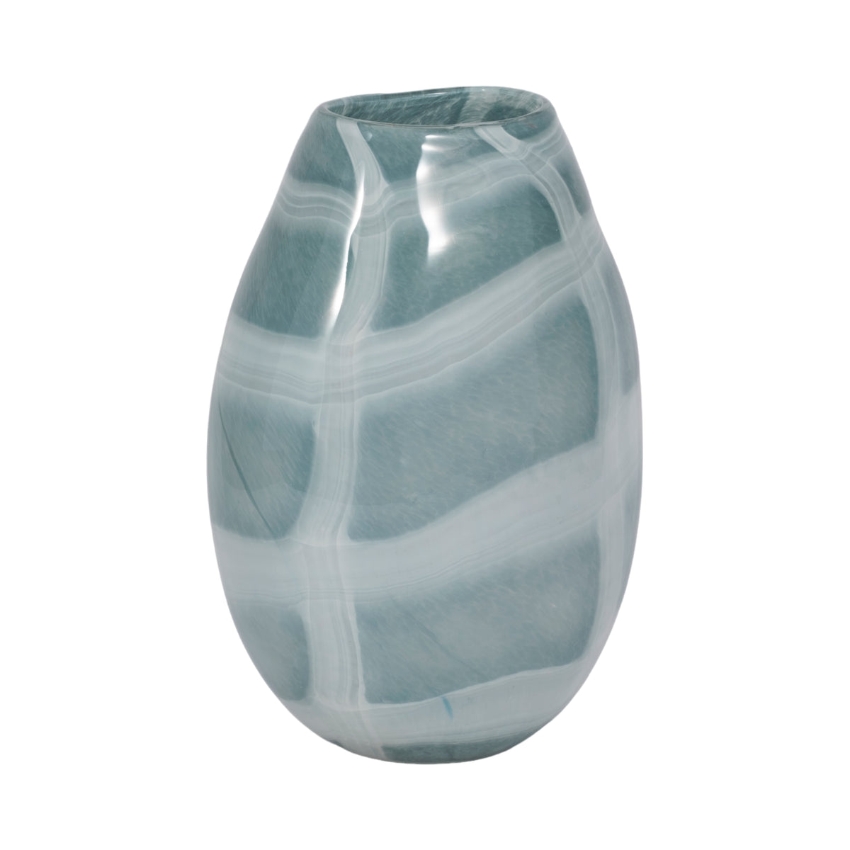 Pearlcrest Blue/White Glass Vase