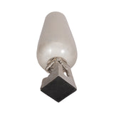 Perry Pearl/White Glass Vase with Metal Base
