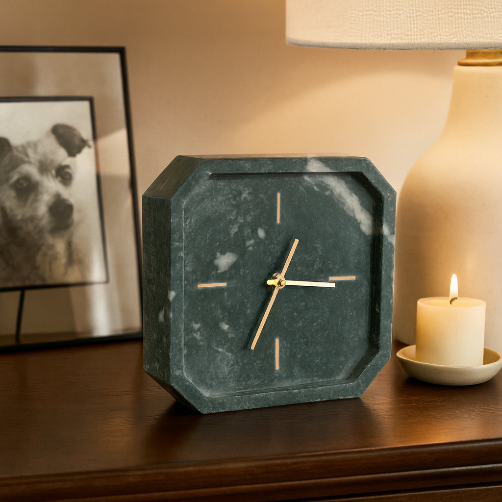 Valestone Green/Gold Clock