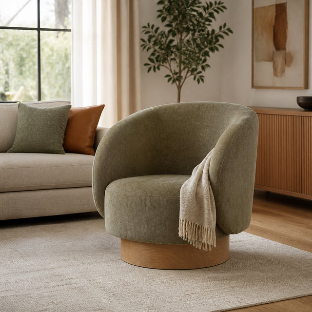 Curtis Sage Green Modern Swivel Accent Chair