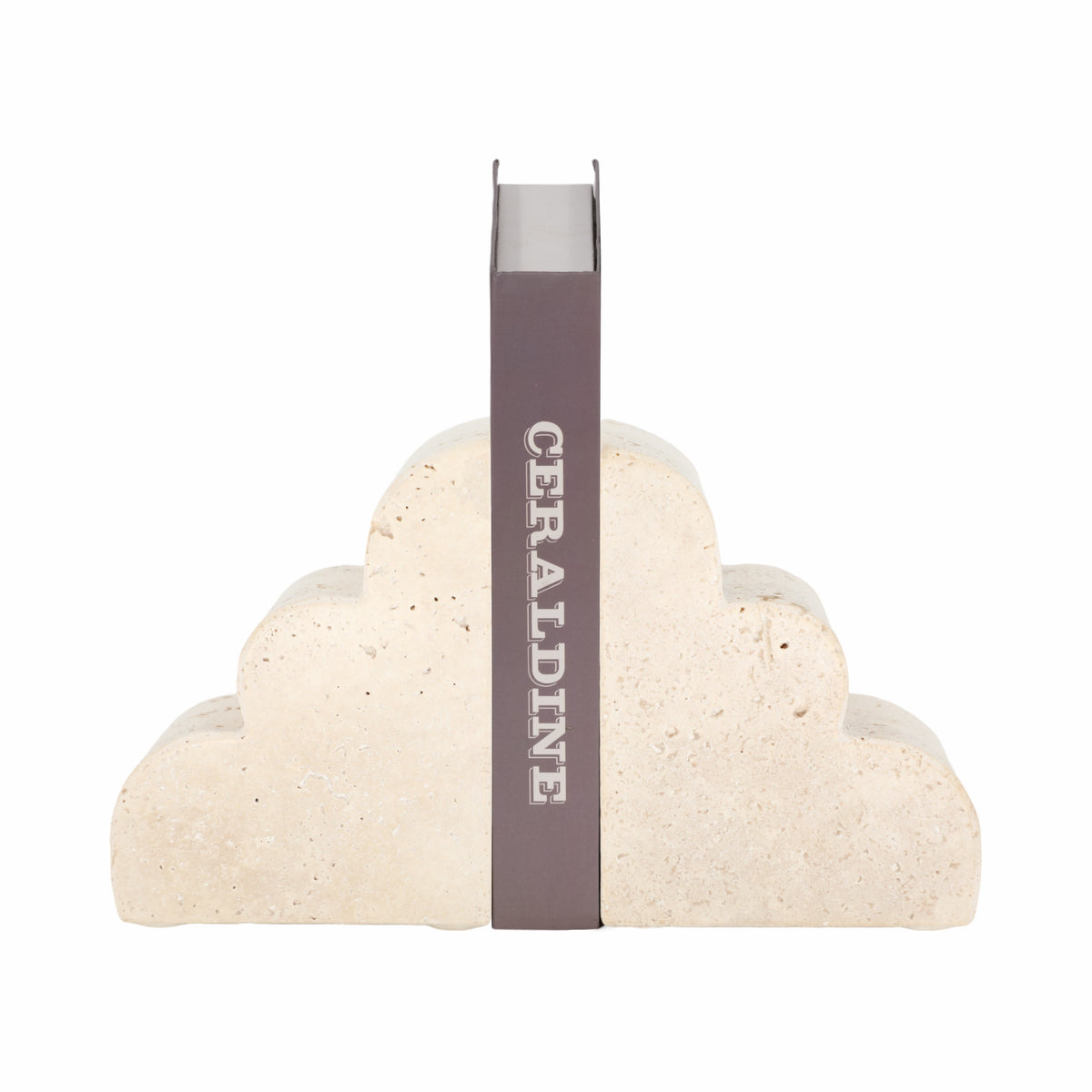 Roche Tan Travertine Cloud Bookends (Set of 2)