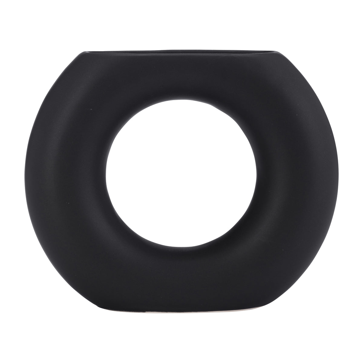 Calville Black Ceramic Donut Vase
