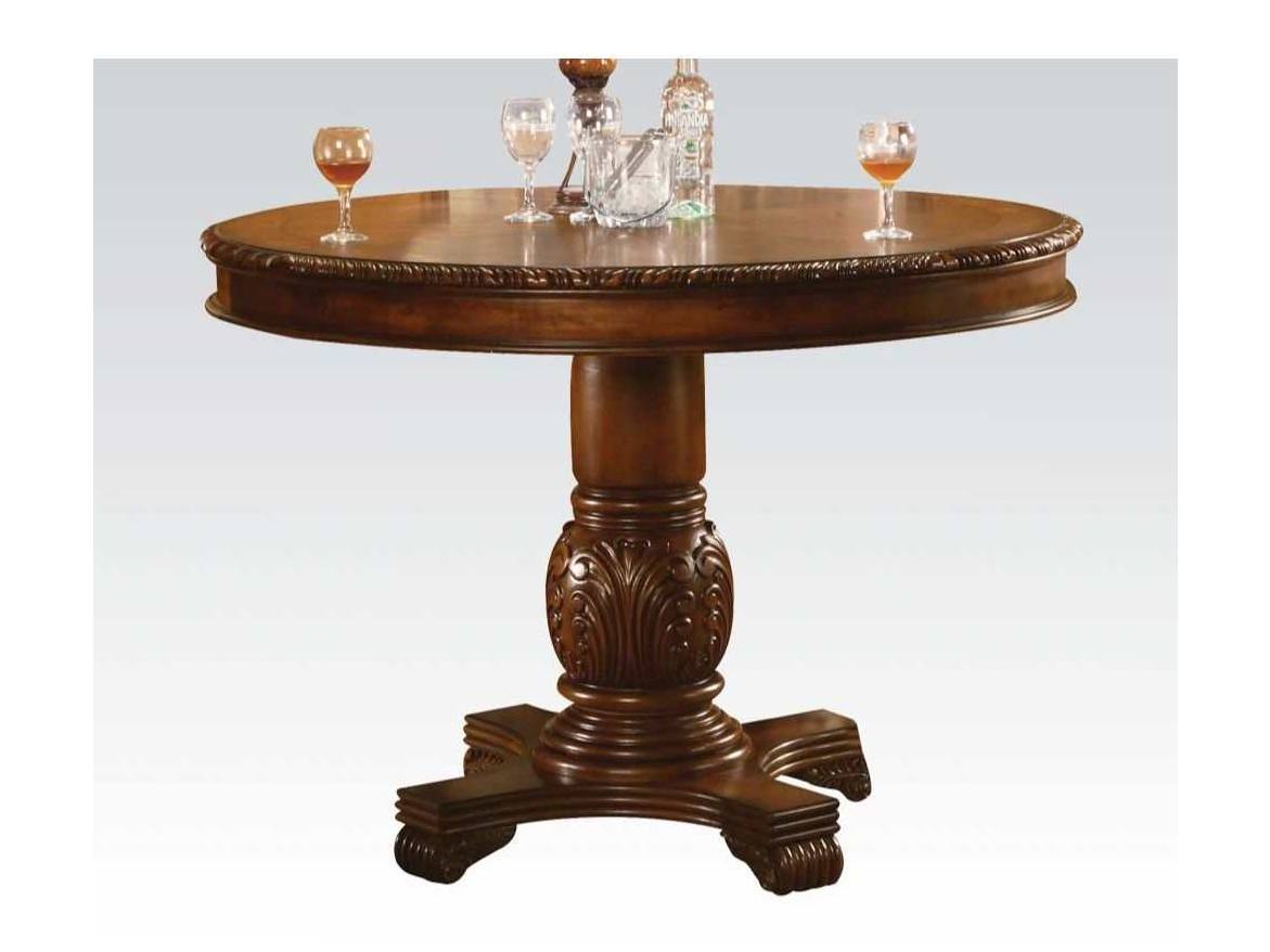 Chateau De Ville Round Counter Height Pedestal Table in Cherry - Ornate Home