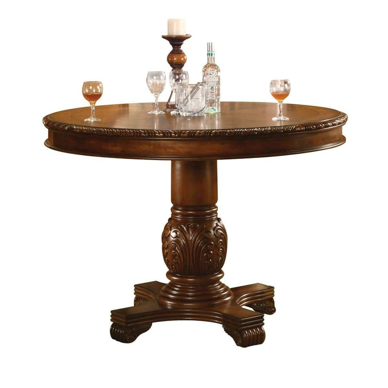 Chateau De Ville Round Counter Height Pedestal Table in Cherry - Ornate Home