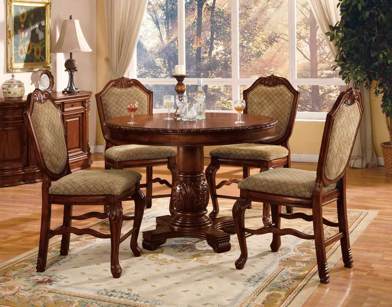 Chateau De Ville Round Counter Height Pedestal Table in Cherry - Ornate Home