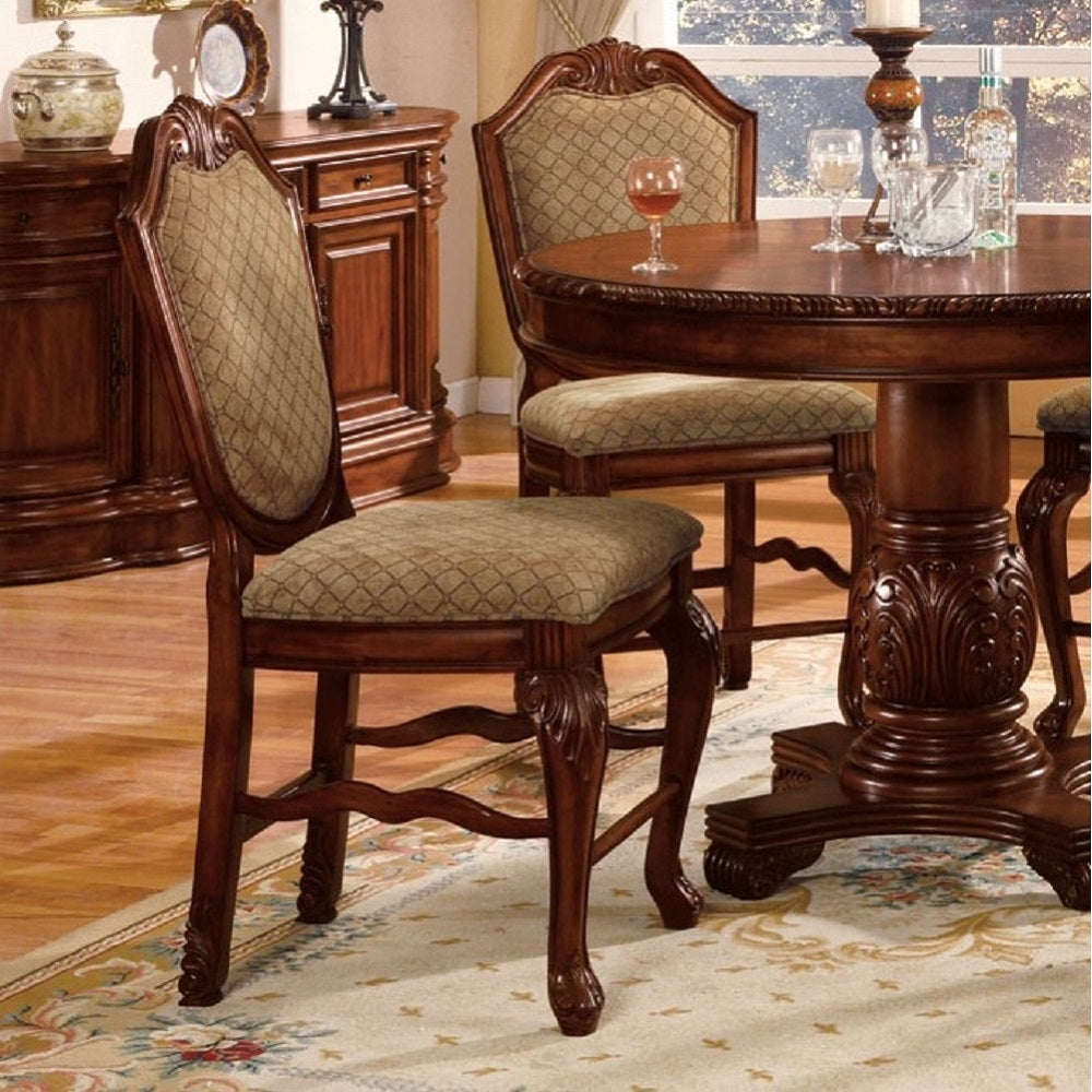 Chateau De Ville Beige/Cherry Counter Height Chair (Set of 2)