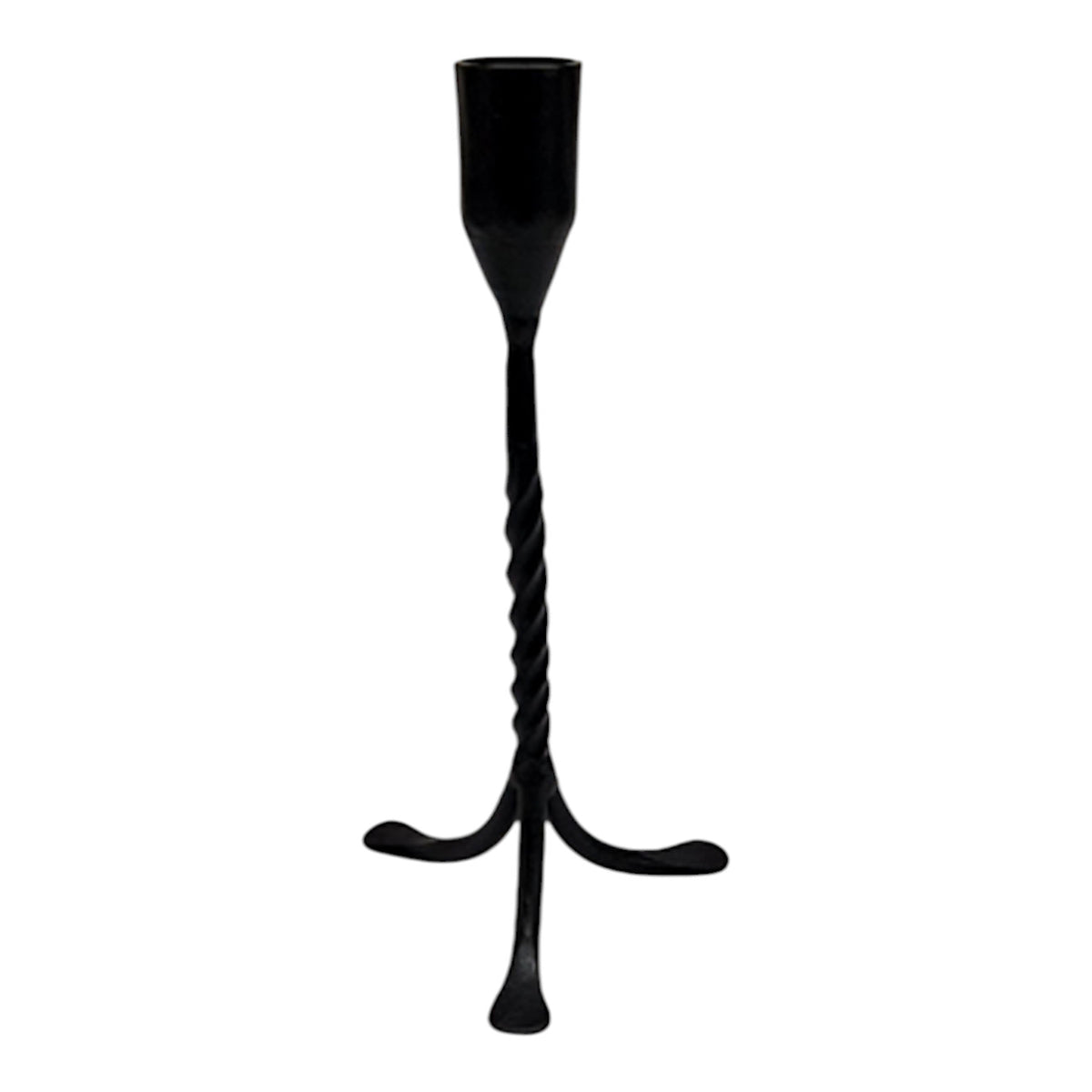 Wahtoke Black Small Twisted Iron Taper Holder