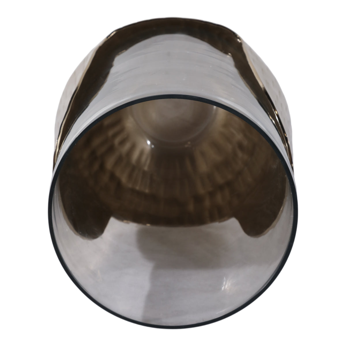 Studebaker Gold/Clear Metal Base Hurricane Pillar Holder