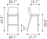 Magnus Dark Gray & Black Barstool (Set of 2)